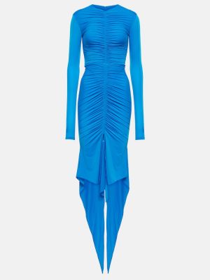 Satynowa sukienka midi Alex Perry niebieska