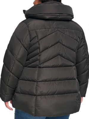 Пуховое пальто с капюшоном Tommy Hilfiger черное