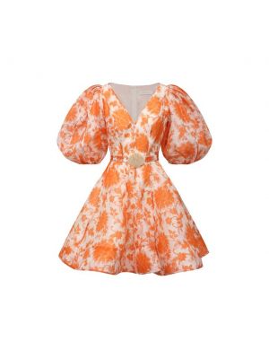 Шелковое платье Zimmermann, оранжевое