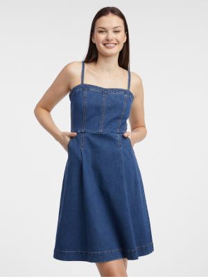Džinsa auduma kleita Orsay zils