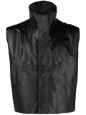 Кожаный елек от изкуствена кожа Av Vattev черно