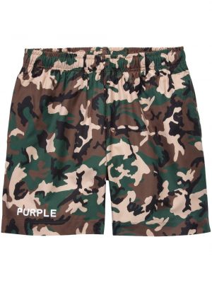 Shorts de sport à imprimé camouflage Purple Brand