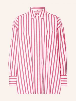 Koszula bawełniana relaxed fit Tommy Hilfiger różowa