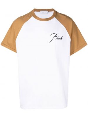 T-shirt med broderi Rhude vit