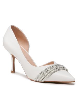 Полуотворени обувки с ток с ток Eva Longoria бяло