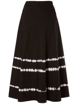 Batikované bavlněné midi sukně Weekend Max Mara černé