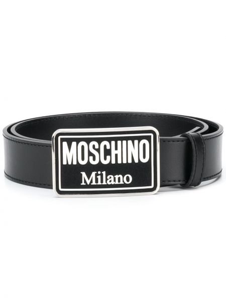 Pásek s přezkou Moschino černý
