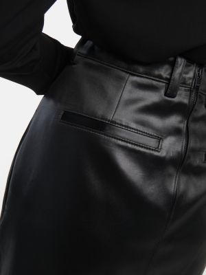 Falda midi ajustada de algodón Saint Laurent negro