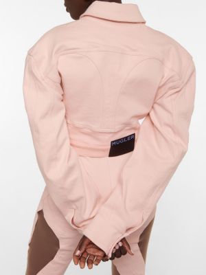 Džínová bunda Mugler růžová