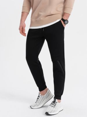 Pantaloni sport cu fermoar Ombre negru