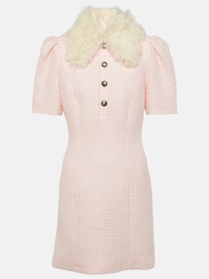 Mini vestido con lentejuelas de tweed Alessandra Rich rosa