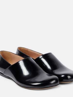 Kožené domáce papuče Loewe čierna
