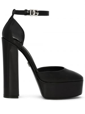 Papuci tip mules cu toc chunky Dolce & Gabbana negru