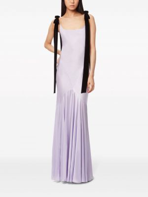 Saténové dlouhé šaty s mašlí Nina Ricci