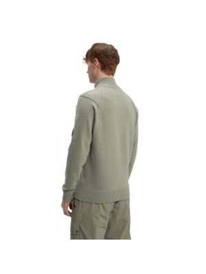 Jersey cuello alto de lana con cremallera de tela jersey C.p. Company plateado