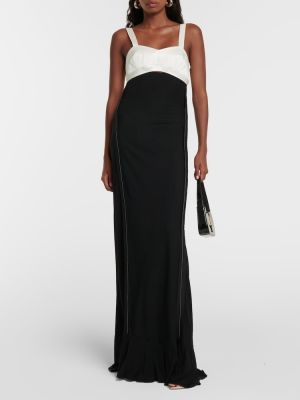 Сатенена макси рокля Victoria Beckham черно