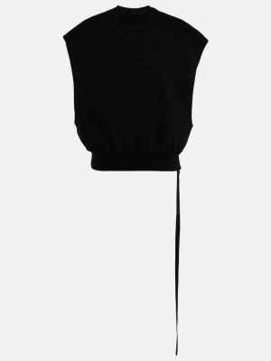 Oversized βαμβακερή μπλούζα Rick Owens μαύρο