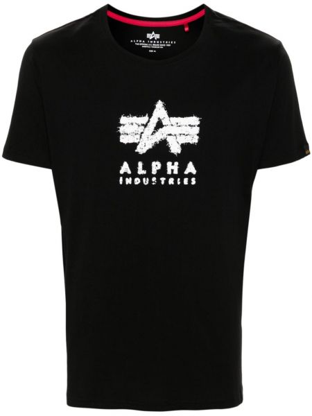 T-shirt aus baumwoll Alpha Industries schwarz
