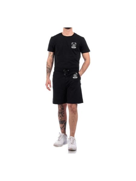 Pantalones cortos de algodón con bolsillos Moschino negro