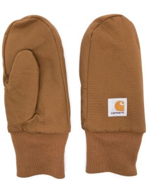 Bavlněné rukavice Carhartt Wip hnědé