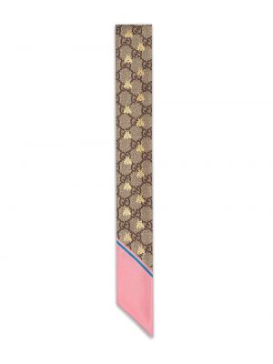 Jedwabny krawat z kokardką żakardowy Gucci