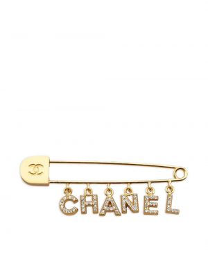 Křišťálová brož Chanel Pre-owned zlatá