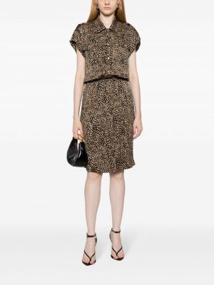 Leopardí hedvábné šaty s potiskem Céline Pre-owned