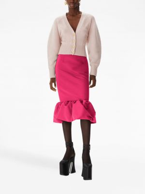 Spódnica midi z baskinką Nina Ricci różowa