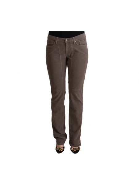 Jeansy skinny z niską talią slim fit bawełniane Jeckerson brązowe