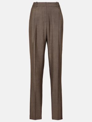 Pantalones rectos de lana de lana mohair Joseph marrón