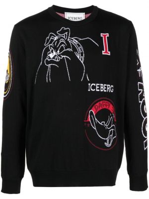 Pullover mit print mit rundem ausschnitt Iceberg schwarz