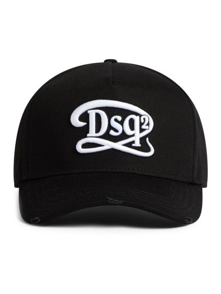 Haftowana czapka z daszkiem Dsquared2 czarna
