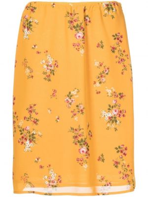Kvetinová sukňa s potlačou Reformation žltá