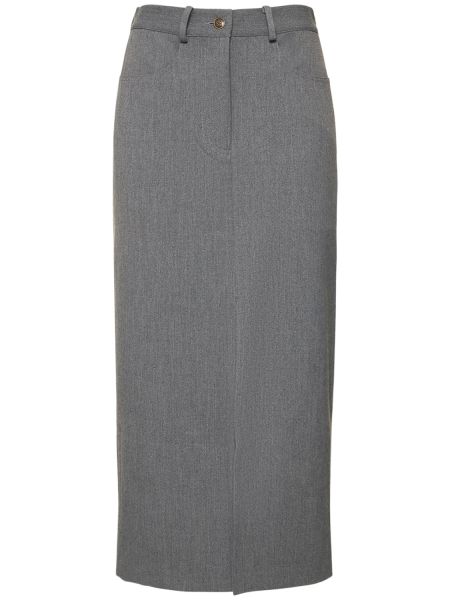Viskózové midi sukně na zip s páskem Musier Paris