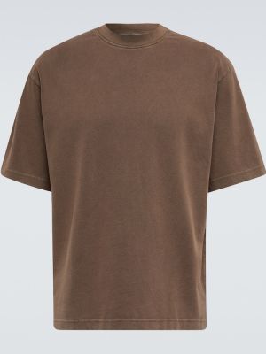 Džerzej bavlnené tričko Acne Studios hnedá