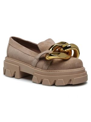 Loafers Carinii beżowe