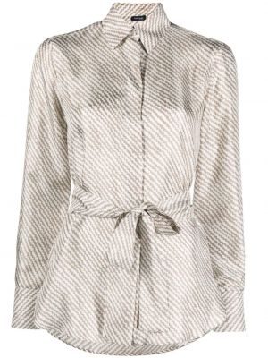 Hodvábna košeľa s potlačou s abstraktným vzorom Kiton