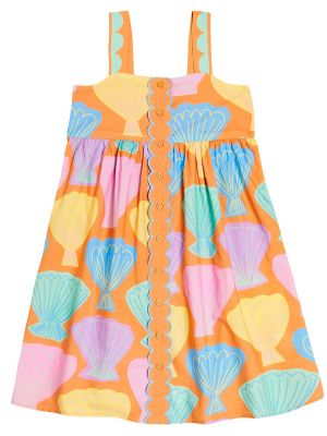 Bomull dress for jenter Stella Mccartney Kids oransje