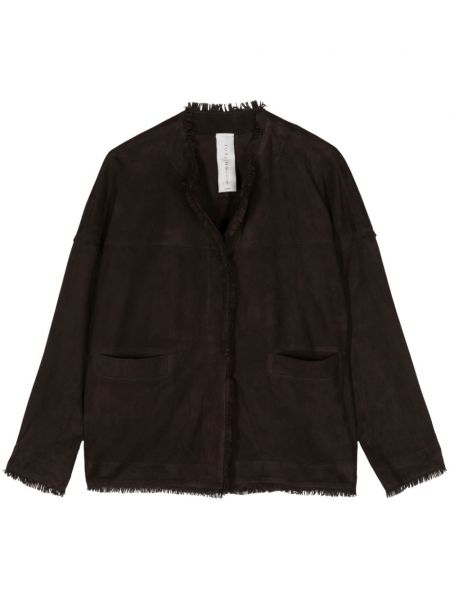 Duga jakna od brušene kože Furling By Giani smeđa