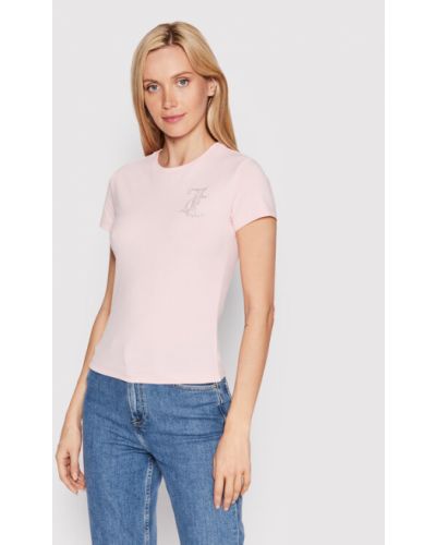 T-Shirt Diamante JCWC122079 Różowy Slim Fit Juicy Couture