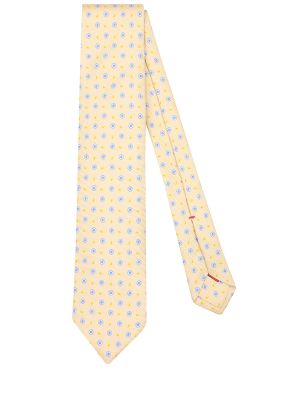 Шелковый галстук с принтом Isaia желтый