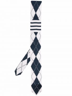 Žakarda kaklasaite su argyle raštu Thom Browne zils