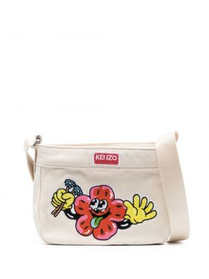 Crossbody torbica s cvetličnim vzorcem s potiskom Kenzo bež