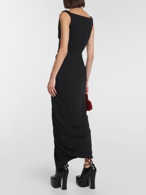 Vestido midi drapeado de crepé Vivienne Westwood negro