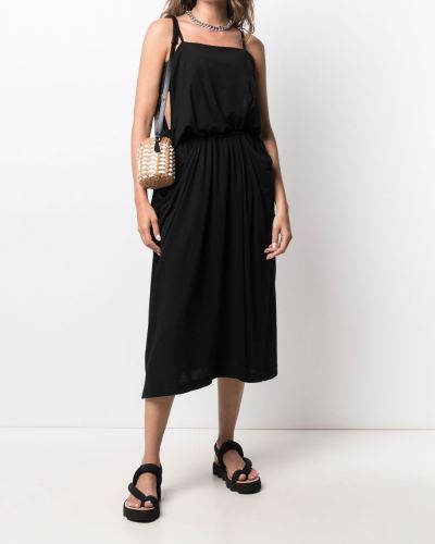 Kleid mit drapierungen Yohji Yamamoto Pre-owned schwarz
