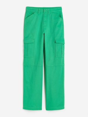 Прямые брюки H&m зеленые
