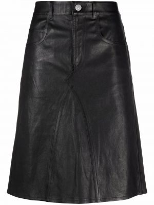 Černé midi sukně kožené Isabel Marant Etoile