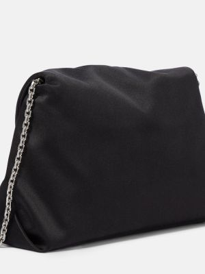 Bolsa de hombro de raso Roger Vivier negro