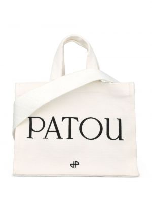 Shopper handtasche aus baumwoll Patou weiß