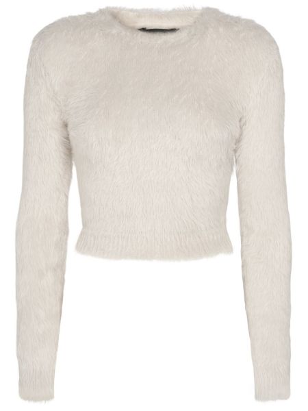 Suéter corto de nailon Balenciaga gris